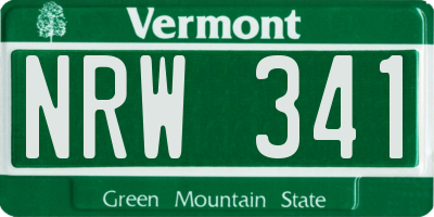 VT license plate NRW341
