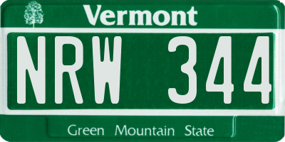 VT license plate NRW344