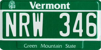 VT license plate NRW346