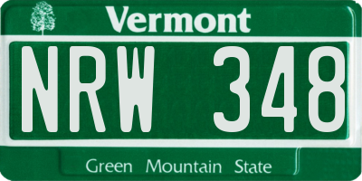 VT license plate NRW348