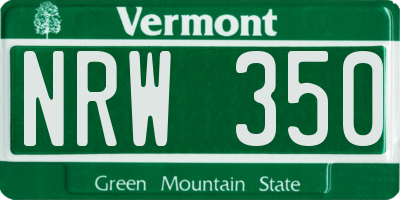 VT license plate NRW350