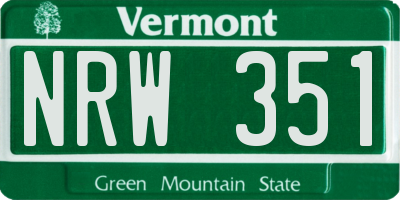 VT license plate NRW351