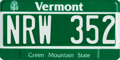 VT license plate NRW352