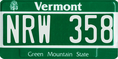 VT license plate NRW358