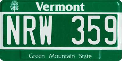 VT license plate NRW359