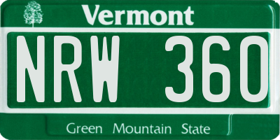 VT license plate NRW360