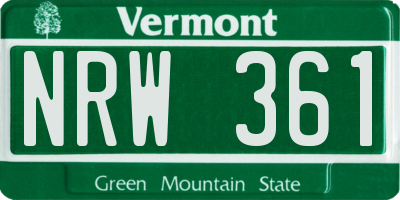 VT license plate NRW361