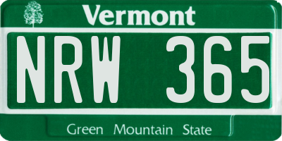 VT license plate NRW365