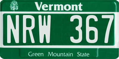 VT license plate NRW367