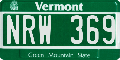 VT license plate NRW369