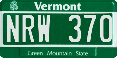 VT license plate NRW370