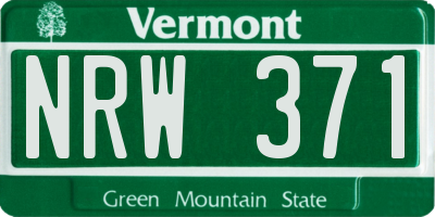 VT license plate NRW371