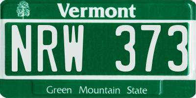VT license plate NRW373