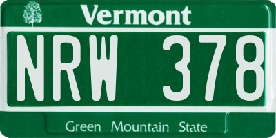 VT license plate NRW378