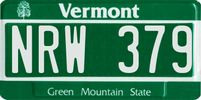 VT license plate NRW379
