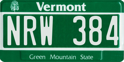 VT license plate NRW384