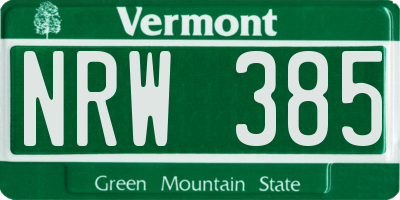 VT license plate NRW385