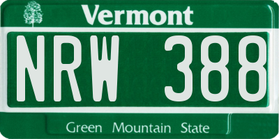 VT license plate NRW388