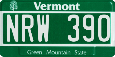 VT license plate NRW390