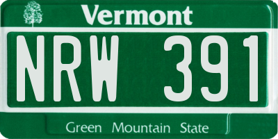 VT license plate NRW391