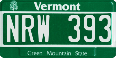 VT license plate NRW393