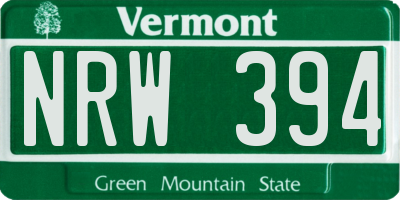 VT license plate NRW394