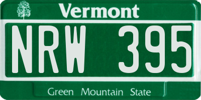 VT license plate NRW395