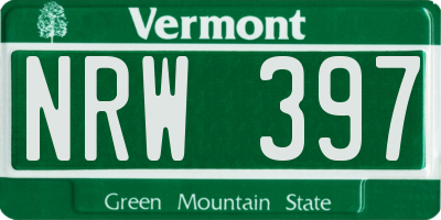 VT license plate NRW397