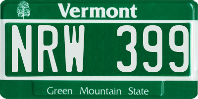 VT license plate NRW399