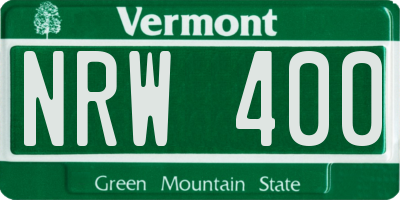 VT license plate NRW400