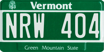 VT license plate NRW404