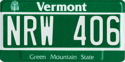VT license plate NRW406