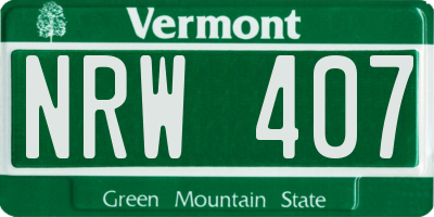 VT license plate NRW407
