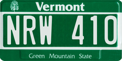 VT license plate NRW410