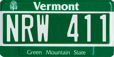 VT license plate NRW411