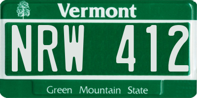 VT license plate NRW412