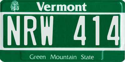VT license plate NRW414