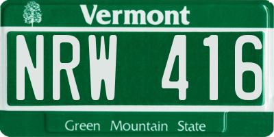 VT license plate NRW416