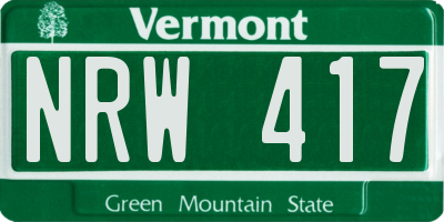 VT license plate NRW417