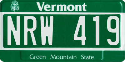 VT license plate NRW419