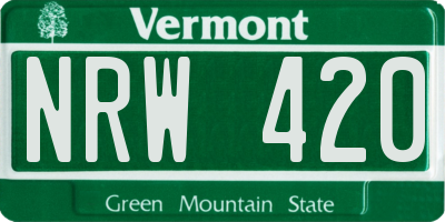 VT license plate NRW420