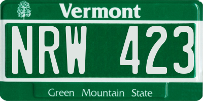 VT license plate NRW423