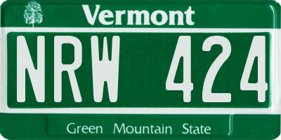 VT license plate NRW424
