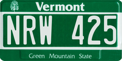 VT license plate NRW425