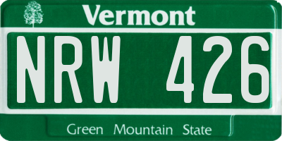 VT license plate NRW426