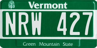 VT license plate NRW427