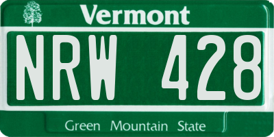 VT license plate NRW428