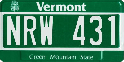 VT license plate NRW431