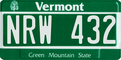 VT license plate NRW432