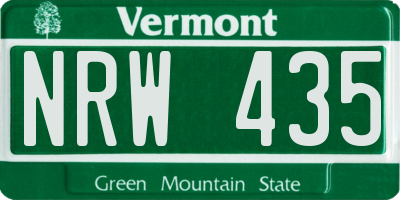 VT license plate NRW435